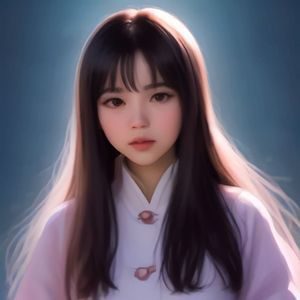 黑白高对比的女生正面特写，五官线条感强，背景纯白，画面锐利冷峻，是暗黑冷淡风女生头像图片的典型选图
